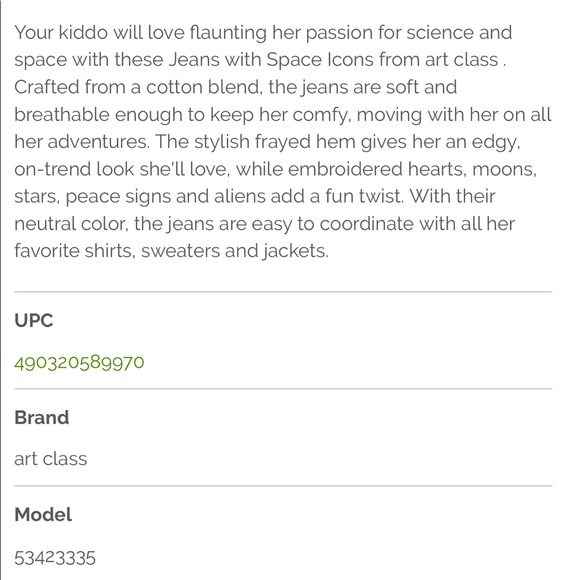 Girl’s Jeans with Space Icons by Art Class(EUC)🌸 - Picture 2 of 7